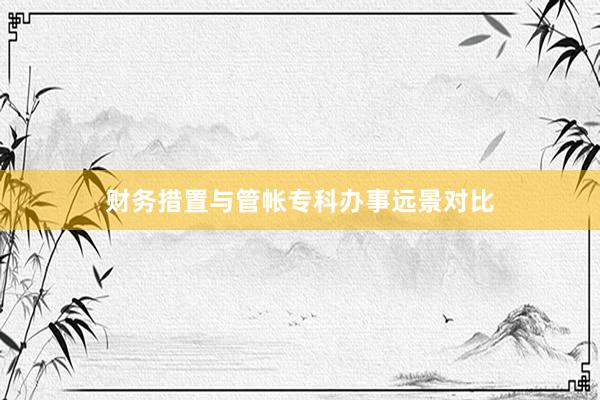 财务措置与管帐专科办事远景对比